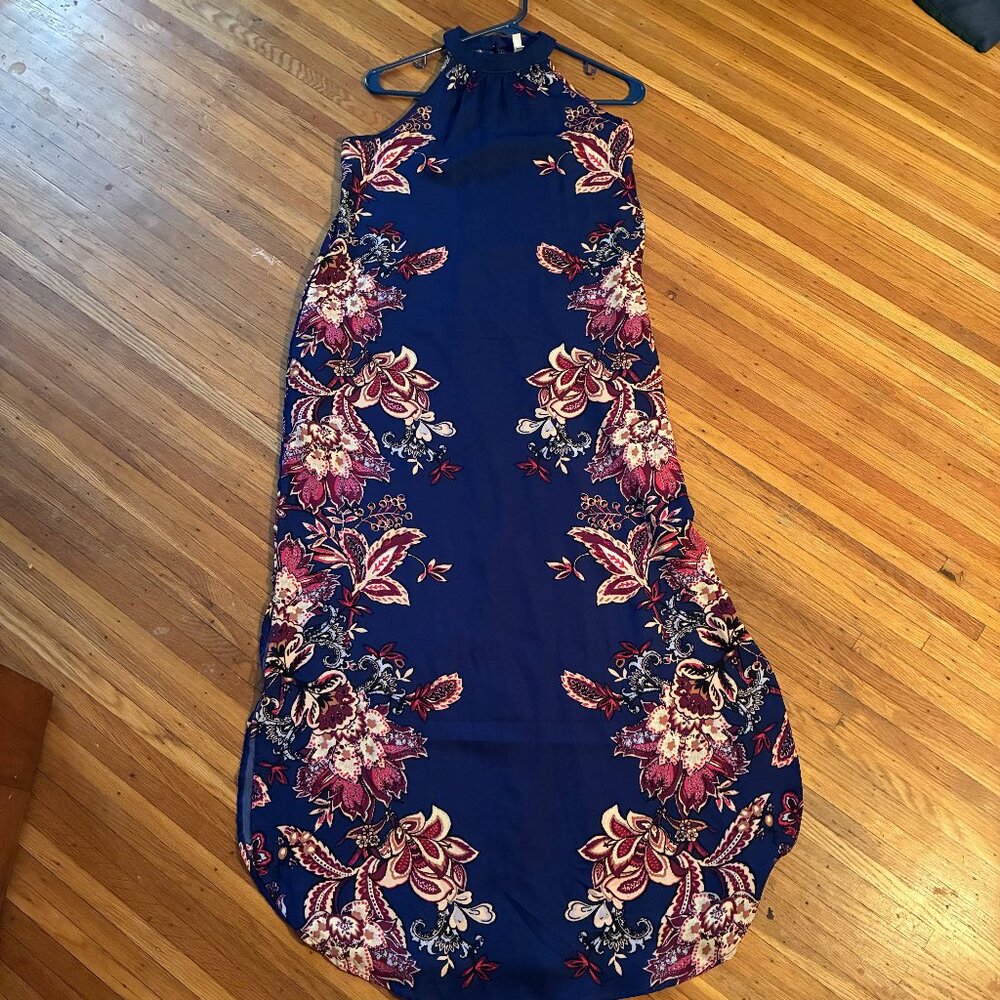 Xhilaration halter maxi floral dress (XS)